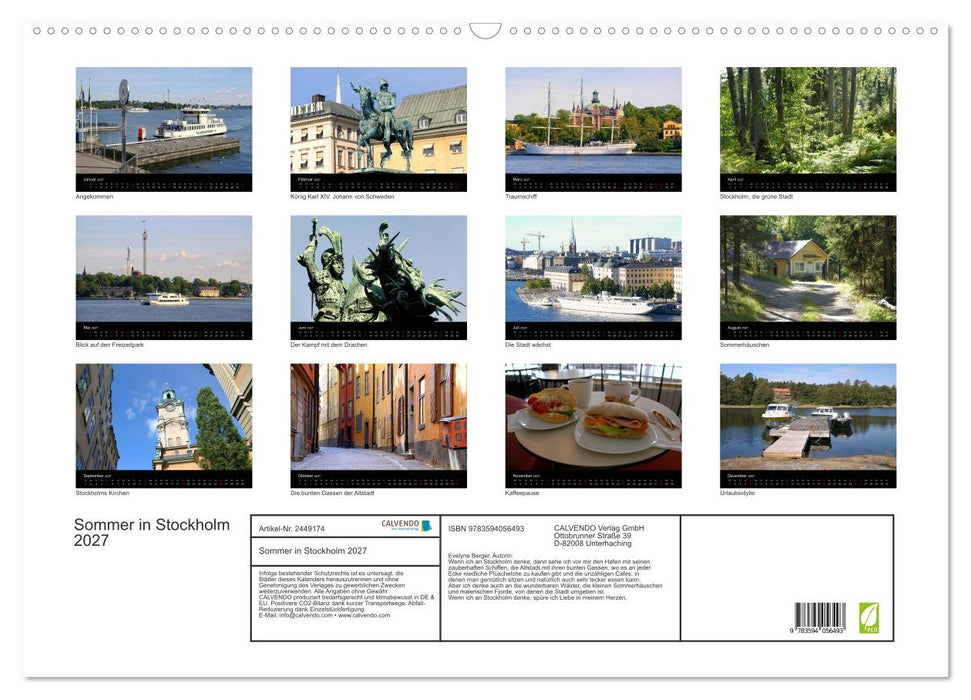 Sommer in Stockholm 2027 (CALVENDO Wandkalender 2027)