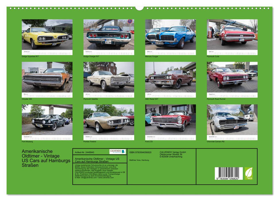 Amerikanische Oldtimer - Vintage US Cars auf Hamburgs Straßen (CALVENDO Premium Wandkalender 2027)