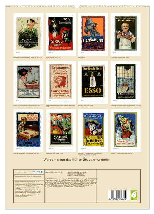Werbemarken des frühen 20. Jahrhunderts (CALVENDO Premium Wandkalender 2027)