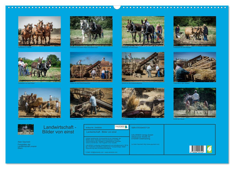 Landwirtschaft - Bilder von einst (CALVENDO Wandkalender 2027)