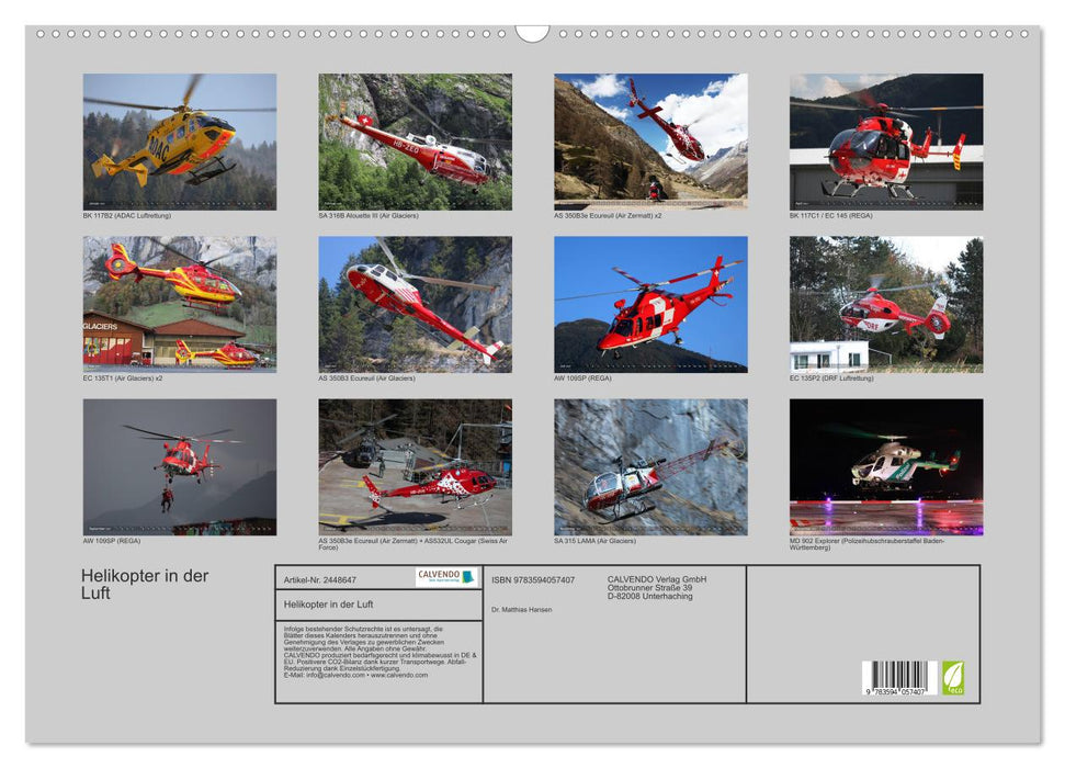 Helikopter in der Luft (CALVENDO Wandkalender 2027)