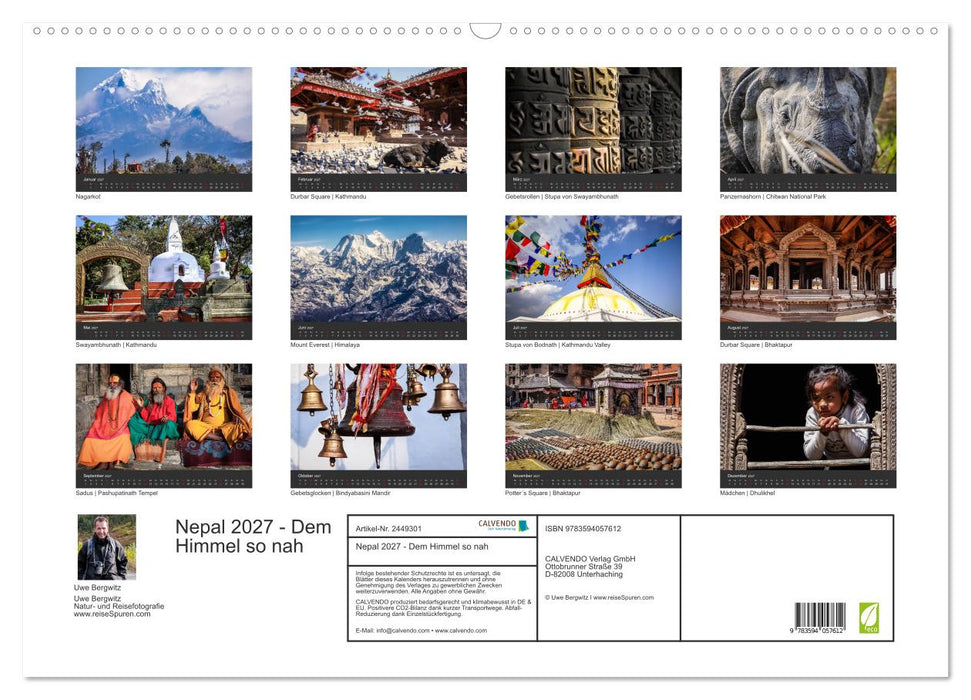 Nepal 2027 - Dem Himmel so nah (CALVENDO Wandkalender 2027)