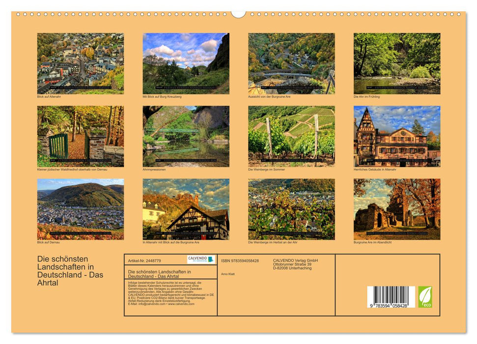 Die schönsten Landschaften in Deutschland - Das Ahrtal (CALVENDO Premium Wandkalender 2027)