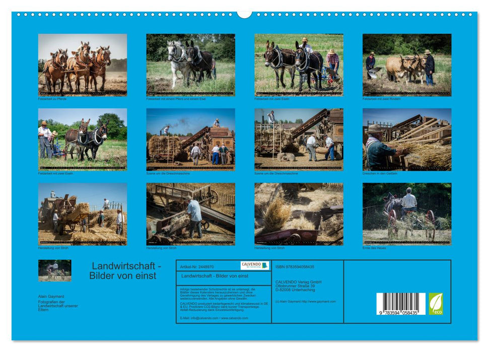 Landwirtschaft - Bilder von einst (CALVENDO Premium Wandkalender 2027)