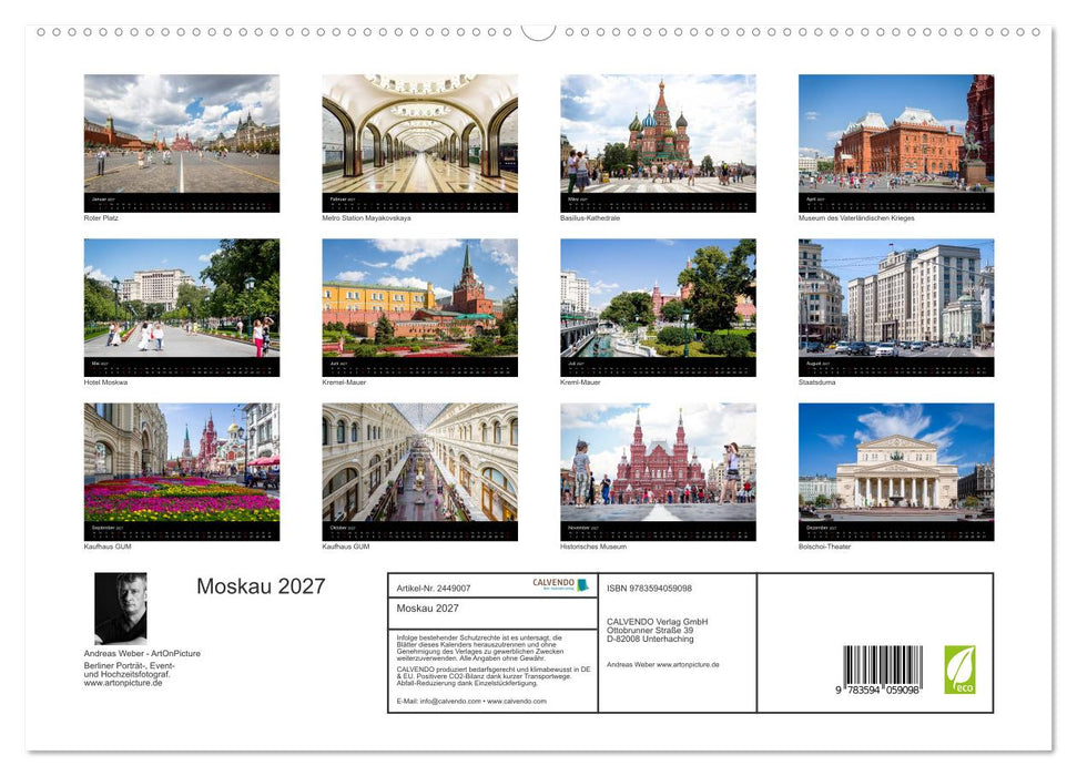 Moskau 2027 (CALVENDO Premium Wandkalender 2027)