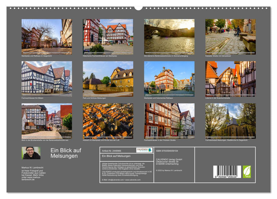 Ein Blick auf Melsungen (CALVENDO Premium Wandkalender 2027)