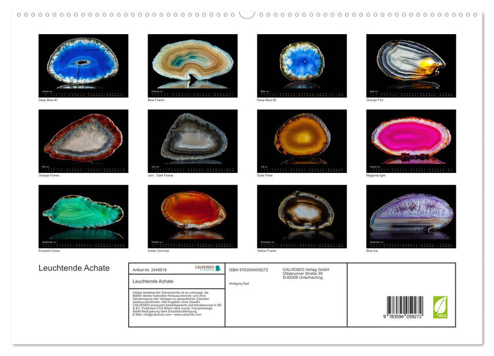 Leuchtende Achate (CALVENDO Premium Wandkalender 2027)