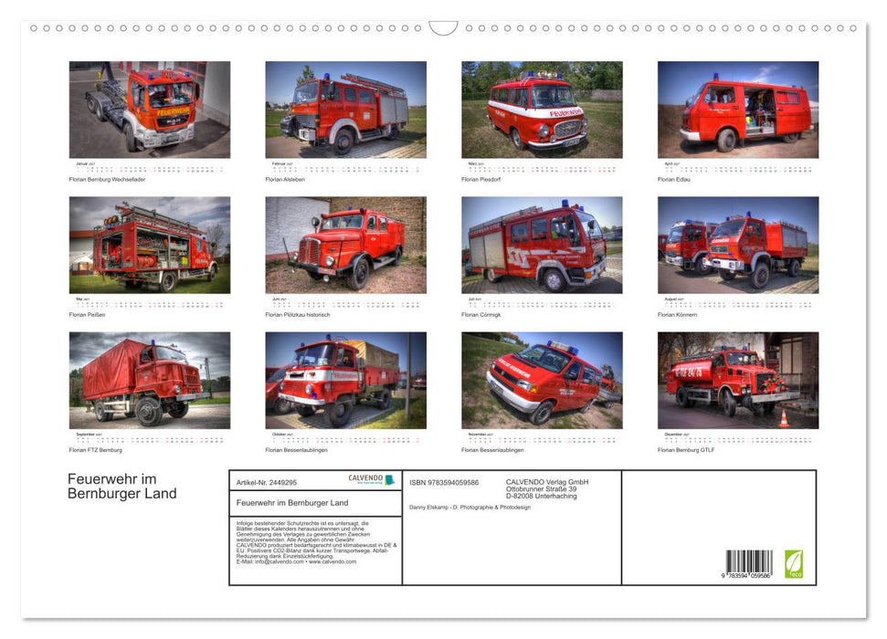 Feuerwehr im Bernburger Land (CALVENDO Wandkalender 2027)