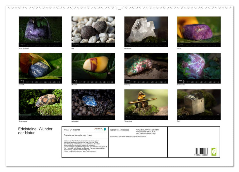 Edelsteine. Wunder der Natur (CALVENDO Wandkalender 2027)