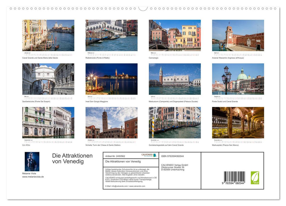 Die Attraktionen von Venedig (CALVENDO Premium Wandkalender 2027)