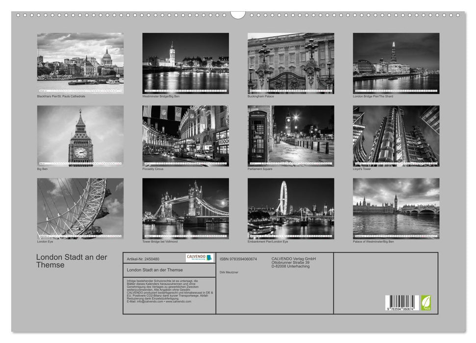 London Stadt an der Themse (CALVENDO Wandkalender 2027)