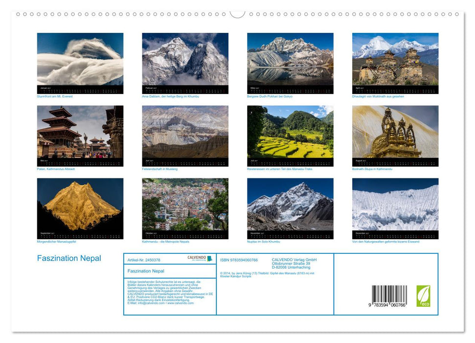Faszination Nepal (CALVENDO Premium Wandkalender 2027)