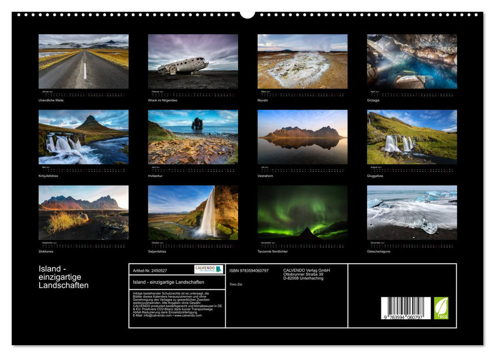 Island - einzigartige Landschaften (CALVENDO Premium Wandkalender 2027)