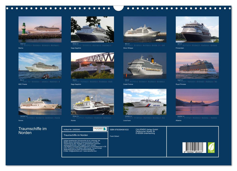 Traumschiffe im Norden (CALVENDO Wandkalender 2027)