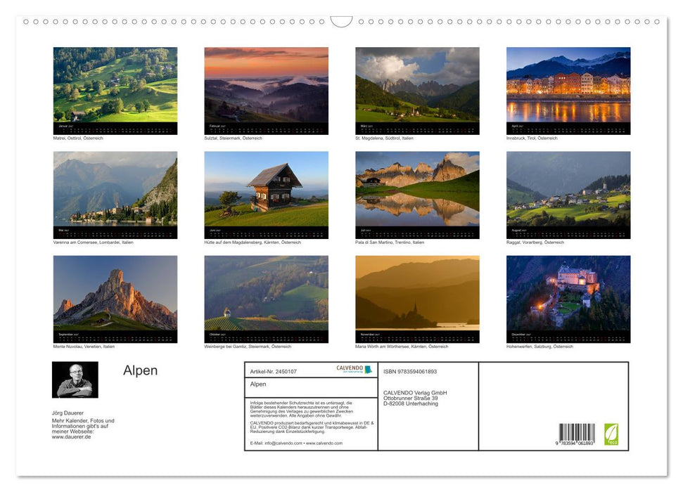 Alpen (CALVENDO Wandkalender 2027)