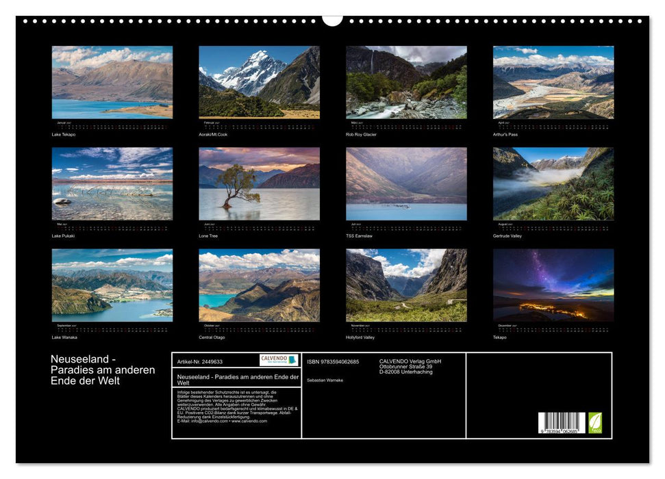 Neuseeland - Paradies am anderen Ende der Welt (CALVENDO Wandkalender 2027)