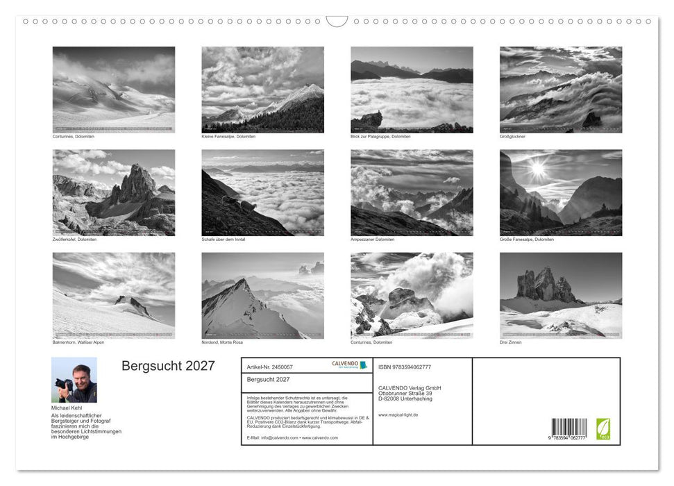 Bergsucht 2027 (CALVENDO Wandkalender 2027)