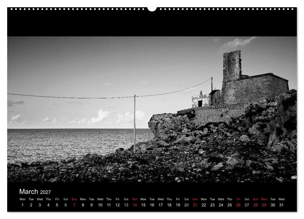 Black and White Sicily (CALVENDO Premium-Calendar 2027)