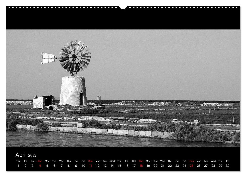 Black and White Sicily (CALVENDO Premium-Calendar 2027)