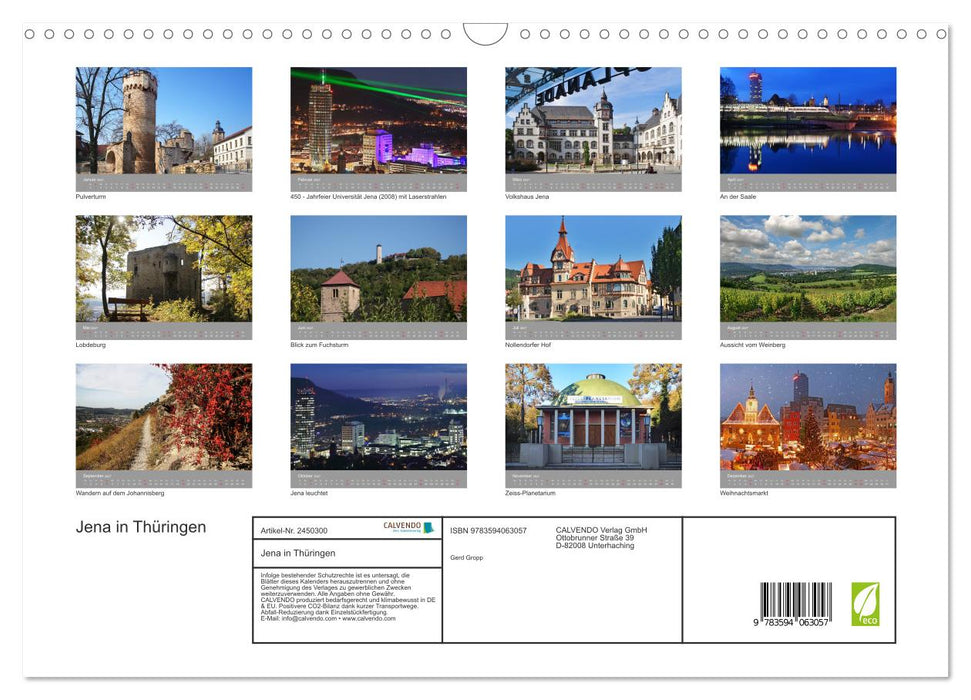Jena in Thüringen (CALVENDO Wandkalender 2027)