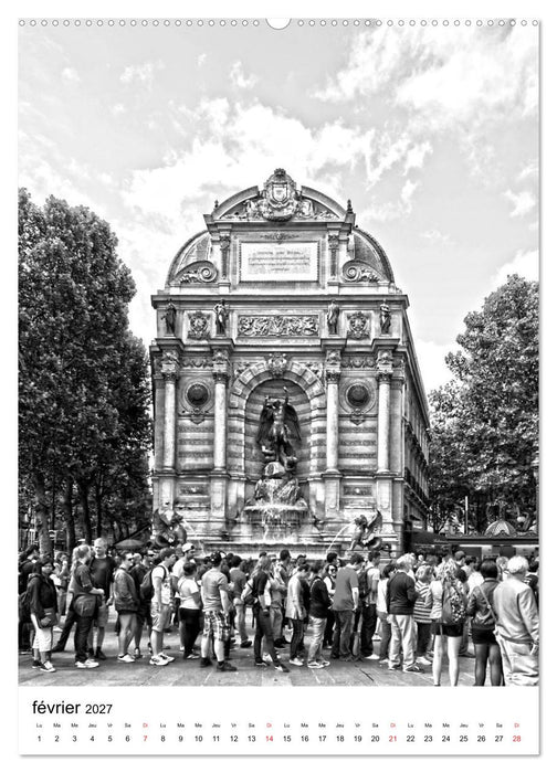 Paris noir blanc (CALVENDO Calendrier supérieur 2027)