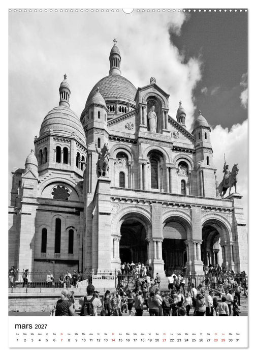 Paris noir blanc (CALVENDO Calendrier supérieur 2027)