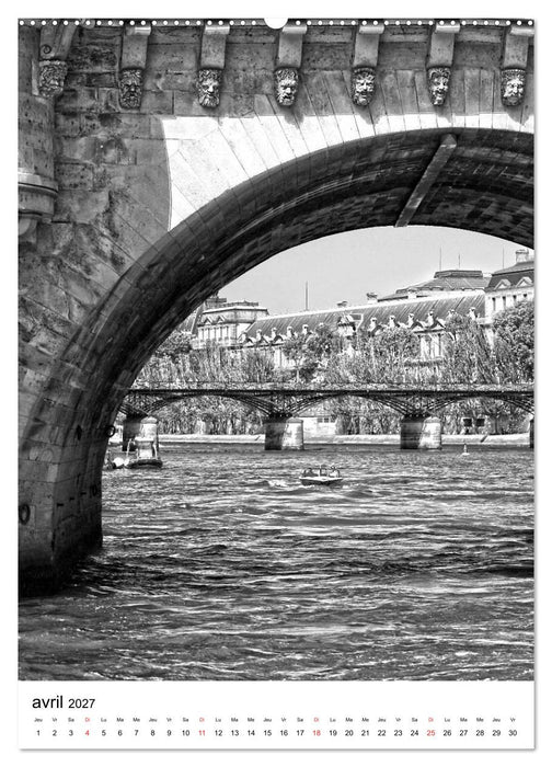 Paris noir blanc (CALVENDO Calendrier supérieur 2027)
