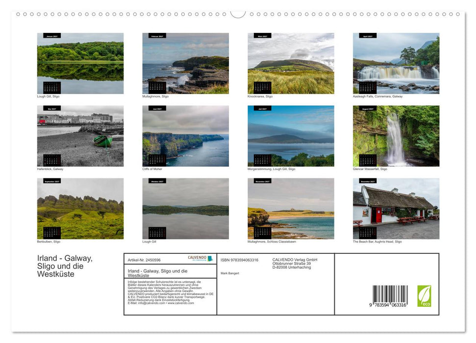 Irland - Galway, Sligo und die Westküste (CALVENDO Premium Wandkalender 2027)