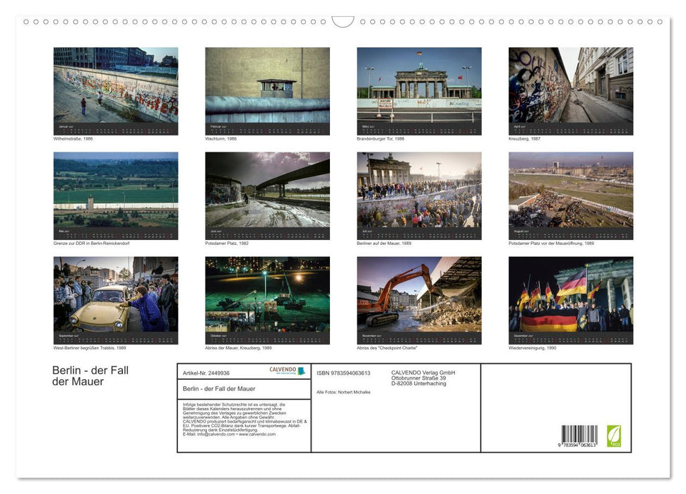 Berlin - der Fall der Mauer (CALVENDO Wandkalender 2027)