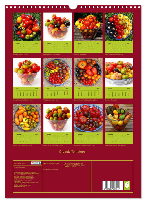 Organic Tomatoes (CALVENDO Monthly Calendar 2027)