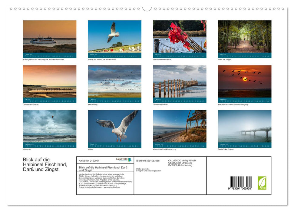 Blick auf die Halbinsel Fischland, Darß und Zingst (CALVENDO Premium Wandkalender 2027)