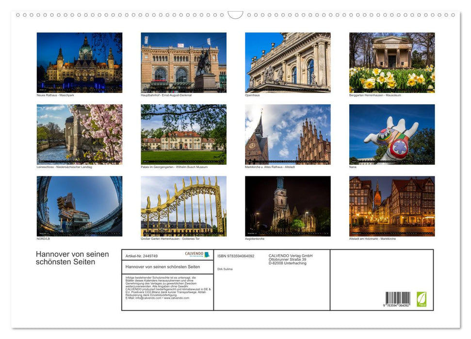 Hannover von seinen schönsten Seiten (CALVENDO Wandkalender 2027)