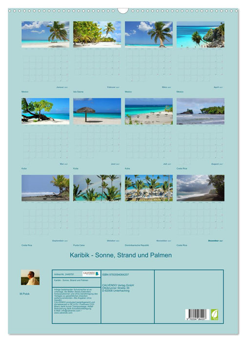 Karibik - Sonne, Strand und Palmen (CALVENDO Wandkalender 2027)