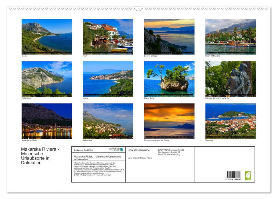 Makarska Riviera - Malerische Urlaubsorte in Dalmatien (CALVENDO Wandkalender 2027)