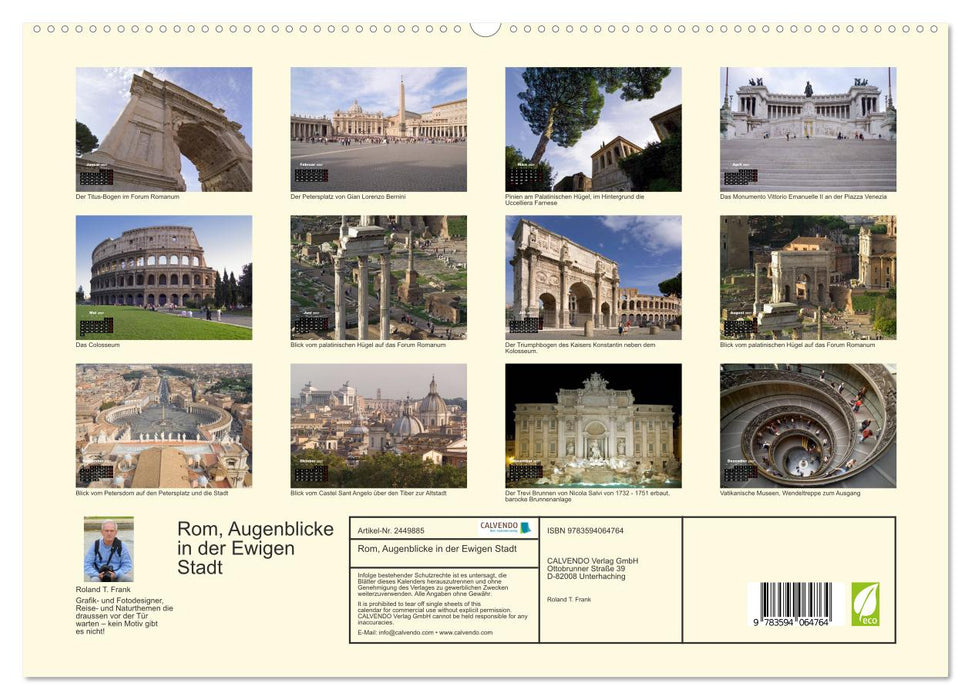 Rom, Augenblicke in der Ewigen Stadt (CALVENDO Premium Wandkalender 2027)