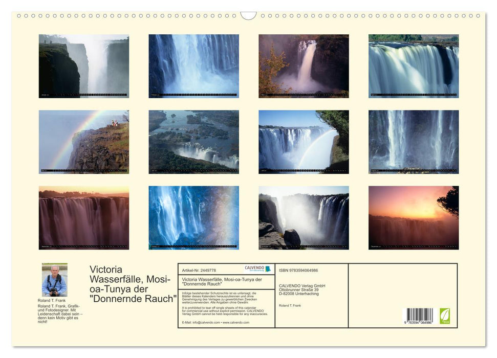 Victoria Wasserfälle, Mosi-oa-Tunya der "Donnernde Rauch" (CALVENDO Wandkalender 2027)