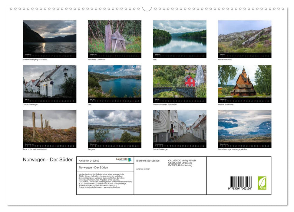 Norwegen - Der Süden (CALVENDO Premium Wandkalender 2027)