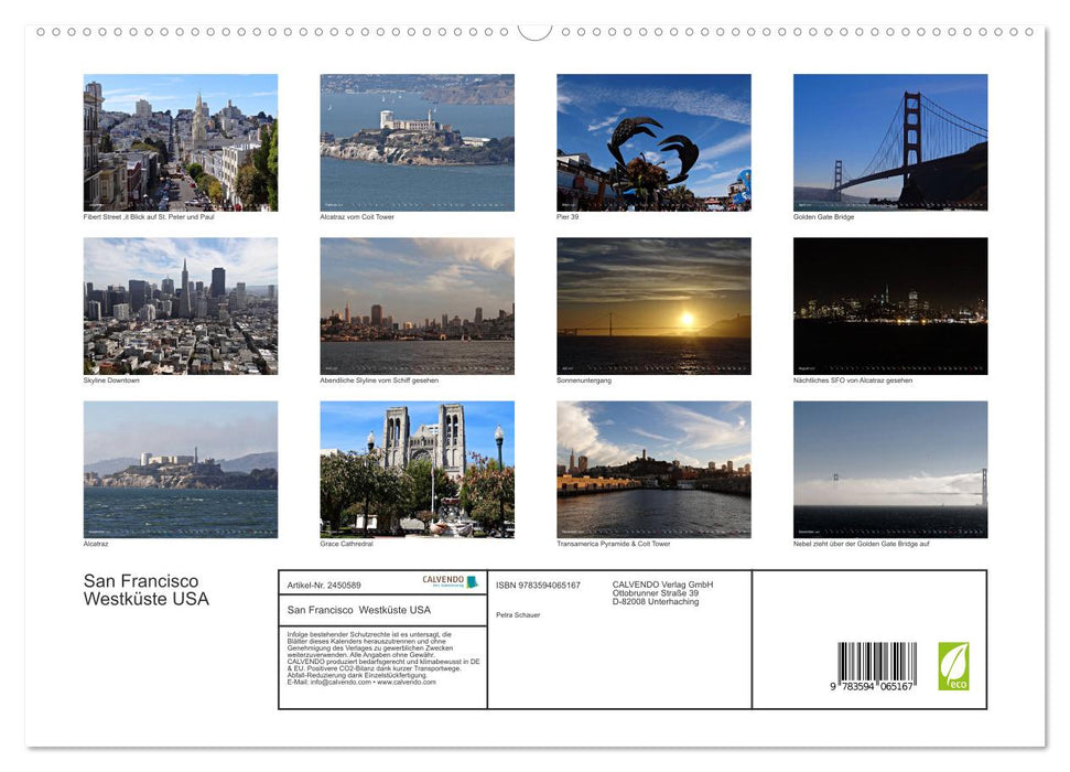 San Francisco Westküste USA (CALVENDO Premium Wandkalender 2027)
