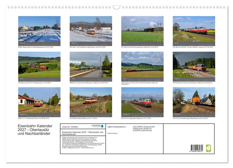 Eisenbahn Kalender 2027 - Oberlausitz und Nachbarländer (CALVENDO Wandkalender 2027)