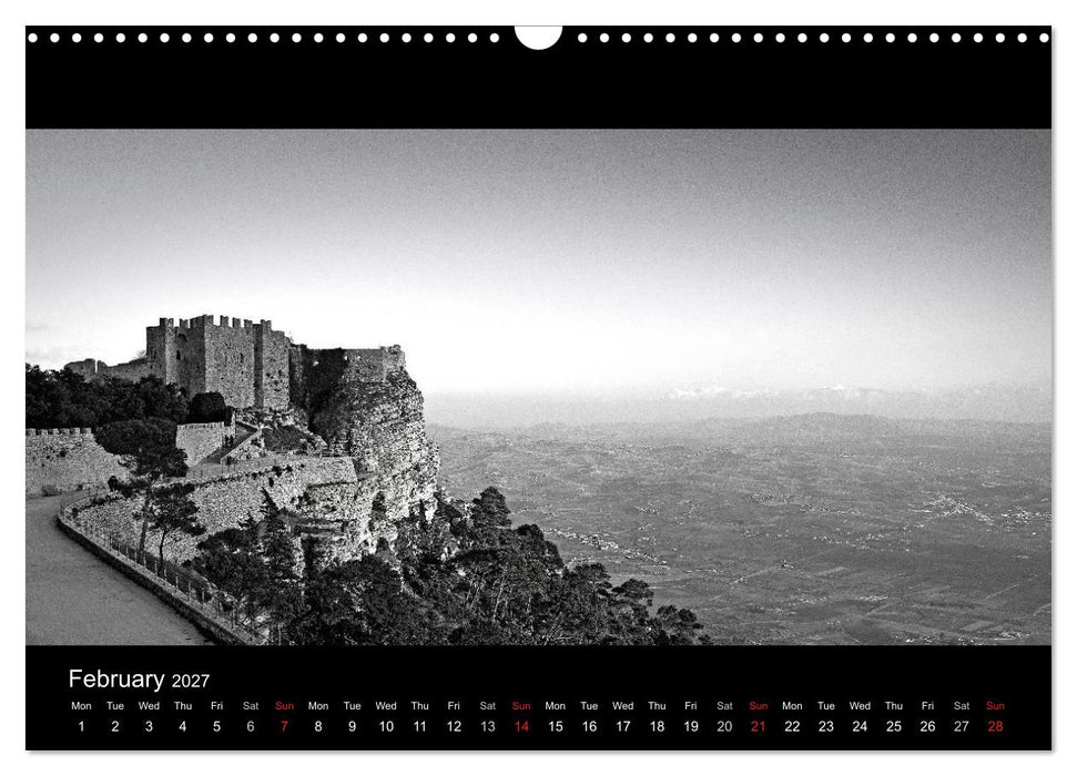 Black and White Sicily (CALVENDO Monthly Calendar 2027)