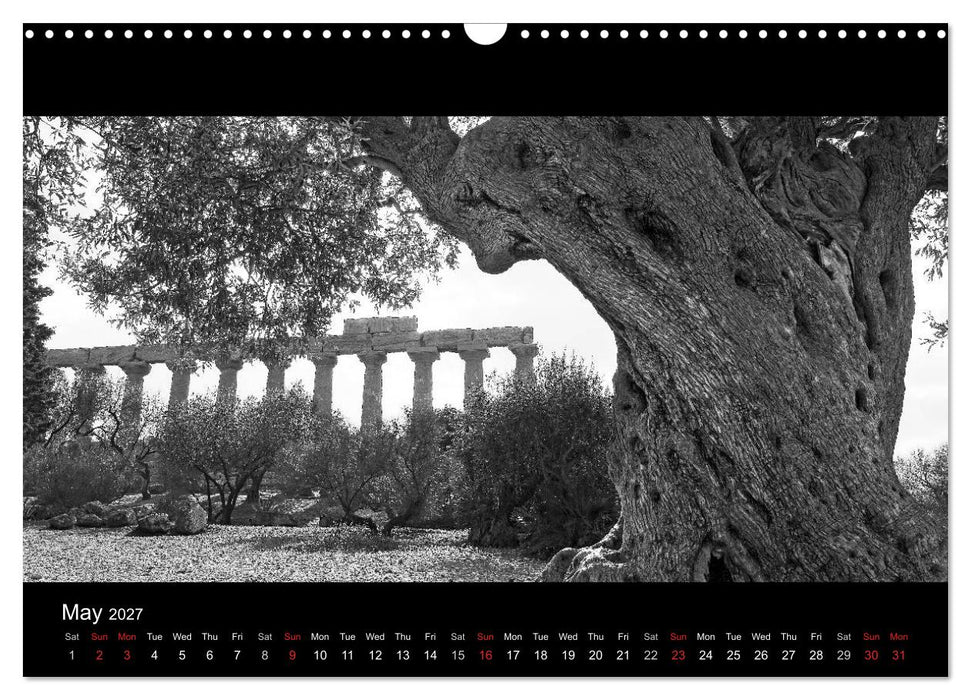 Black and White Sicily (CALVENDO Monthly Calendar 2027)