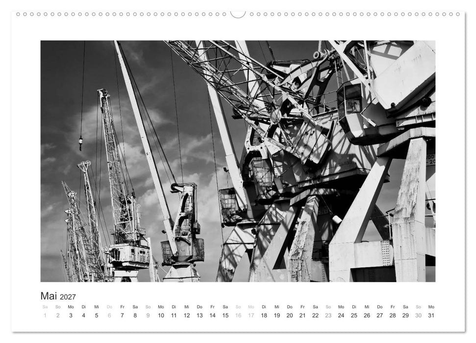 Hamburg in schwarz-weiss (CALVENDO Wandkalender 2027)
