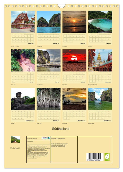 Südthailand (CALVENDO Wandkalender 2027)