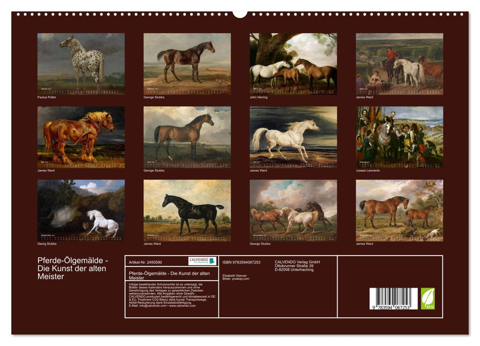Pferde-Ölgemälde - Die Kunst der alten Meister (CALVENDO Premium Wandkalender 2027)