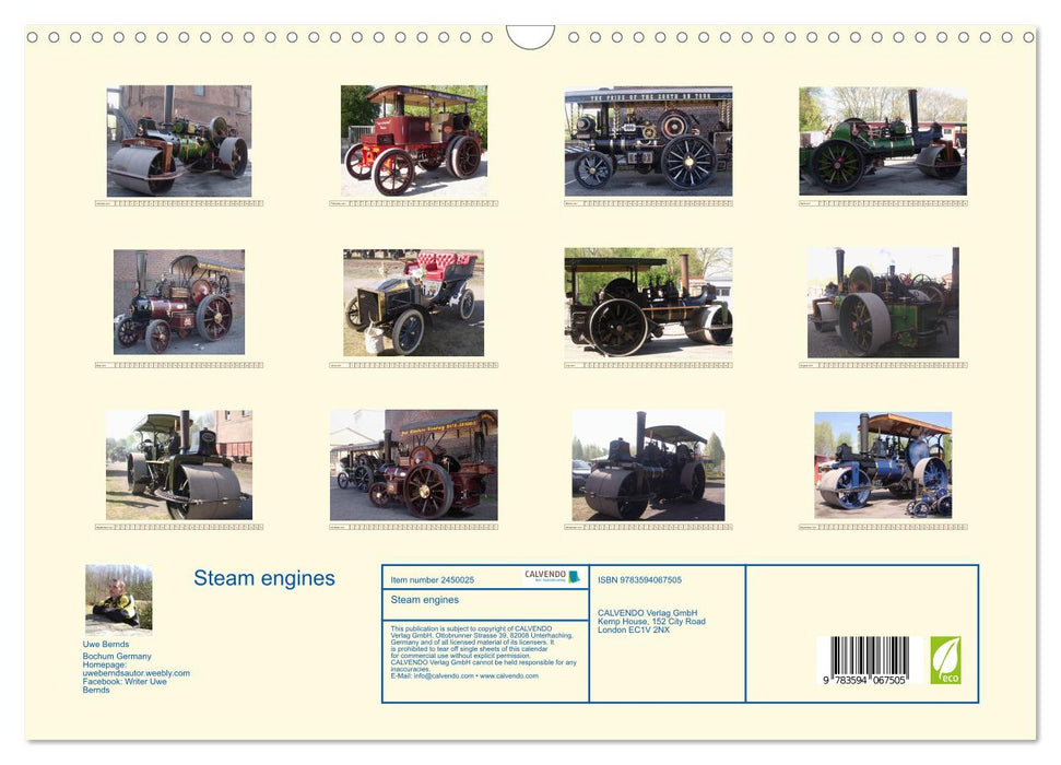 Steam engines (CALVENDO Monthly Calendar 2027)