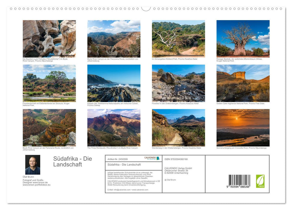 Südafrika - Die Landschaft (CALVENDO Premium Wandkalender 2027)