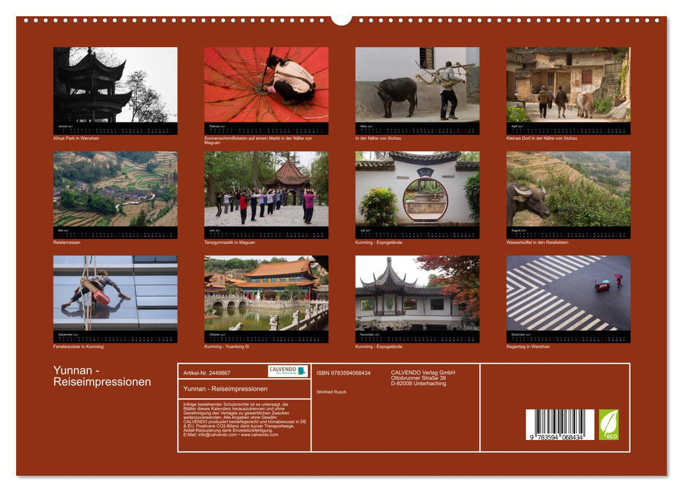 Yunnan - Reiseimpressionen (CALVENDO Premium Wandkalender 2027)