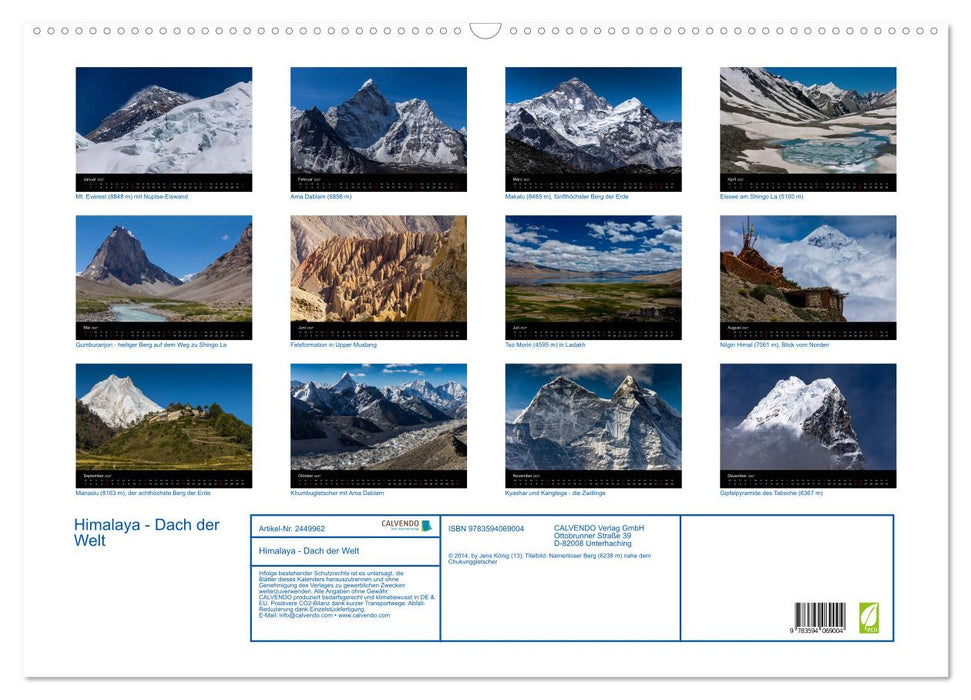 Himalaya - Dach der Welt (CALVENDO Wandkalender 2027)
