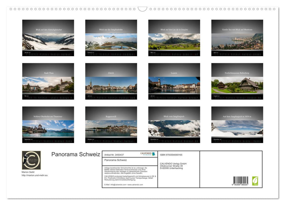 Panorama Schweiz (CALVENDO Wandkalender 2027)