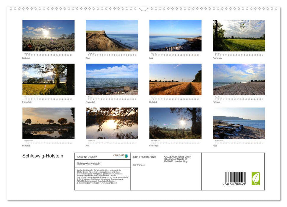 Schleswig-Holstein (CALVENDO Premium Wandkalender 2027)